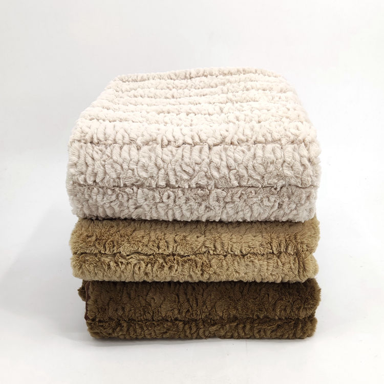 Home Decoration Brain-Storm Rabbit Fur Throw Blanket Plaid Winter Blanket